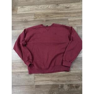 Vintage Y2K Starter Blank Sweater Burgundy Gym Size M